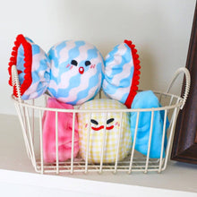 Load image into Gallery viewer, Blue Swirl and Lemon Gingham Candy Cat Toys | Cute Cat Toys | MissyMoMo
