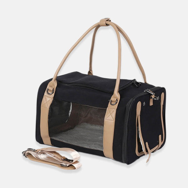 Cattique Duffle Cat Bag in Black | MissyMoMo