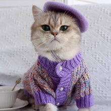 Load image into Gallery viewer, Cat with Purple Wool Beret Hat | MissyMoMo
