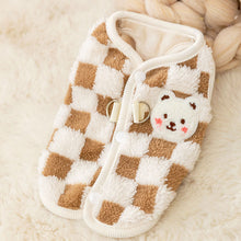 Load image into Gallery viewer, Checkered Bear Cat Jacket | Brown Fleece Jacket for Cats | MissyMoMo
