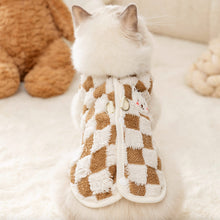 Load image into Gallery viewer, Cat in Brown Fleece Checkered Jacket | MissyMoMo
