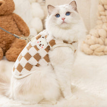 Load image into Gallery viewer, Cat in Brown Fleece Checkered Jacket | MissyMoMo
