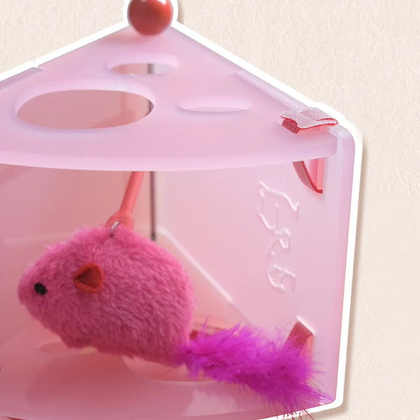 Pink Cheesy Hideaway Mouse Trap | Interactive Cat Toys | MissyMoMo