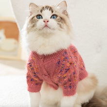 Load image into Gallery viewer, Cat in Stylish Coral Cardigan | MissyMoMo
