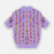 Load image into Gallery viewer, Purple Fuzzy Cat Cardigan with Heart Buttons | Cute Cat Sweater | MissyMoMo
