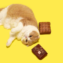 Load image into Gallery viewer, Cat Rolling Beside Plush Chocolate Cat Toy | Cute Cat Toys | MissyMoMo
