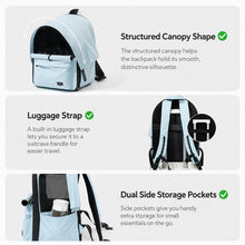 Load image into Gallery viewer, Cove Expandable Cat Backpack Canopy and Storage Features | Travel Cat Carrier Backpack | MissyMoMo
