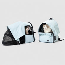 Load image into Gallery viewer, Cove Expandable Cat Backpack with Two Cats | Expandable Cat Carrier Backpack | MissyMoMo
