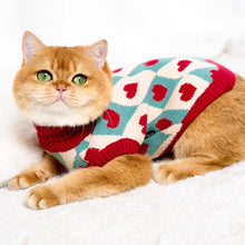 Load image into Gallery viewer, Cat in Red Heart Pattern Sweater | MissyMoMo
