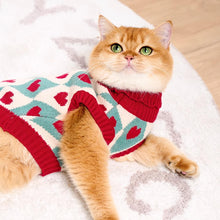 Load image into Gallery viewer, Cat in Red Heart Pattern Sweater | MissyMoMo
