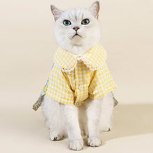 Load image into Gallery viewer, Cat in Checkered Floral Dress | MissyMoMo
