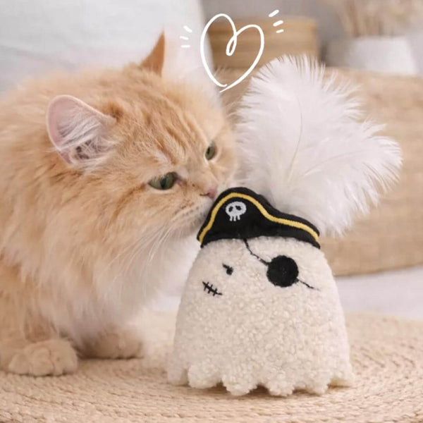 Cat Nuzzling Ghost Pirate Catnip Cat Toy | Catnip Cat Toys | MissyMoMo