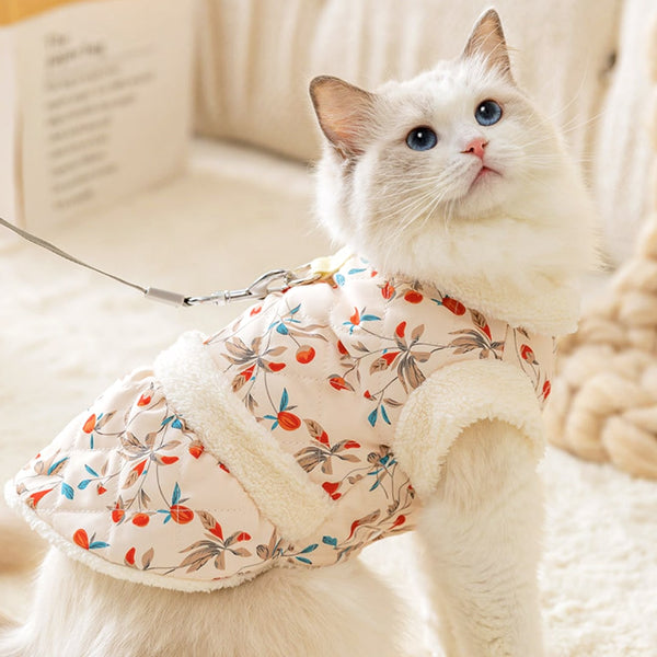 Cat in Fleece Winter Harness Jacket | MissyMoMo