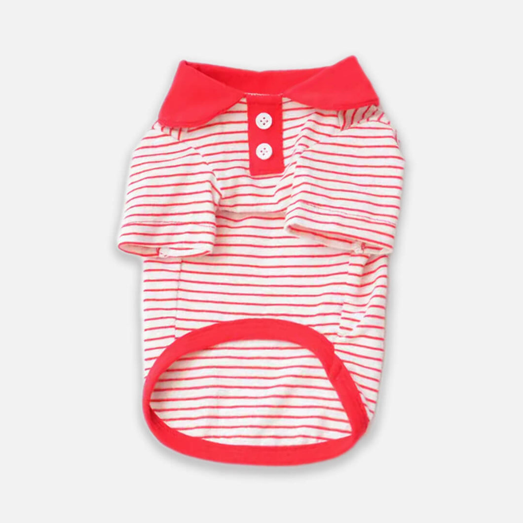 Red Striped Polo Shirt for Cats | MissyMoMo