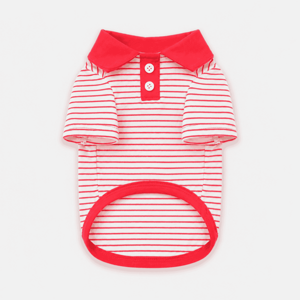 Red Striped Polo Shirt for Cats | MissyMoMo