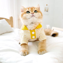 Load image into Gallery viewer, Cat in Yellow Striped Polo Shirt | MissyMoMo
