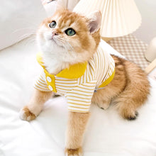 Load image into Gallery viewer, Cat in Yellow Striped Polo Shirt | MissyMoMo
