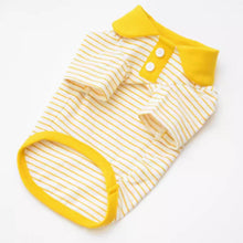 Load image into Gallery viewer, Yellow Striped Polo Shirt for Cats | MissyMoMo
