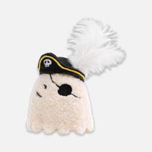 Load image into Gallery viewer, Plush Ghost Pirate Catnip Cat Toy with Feather Plume | Feather Cat Toys | MissyMoMo
