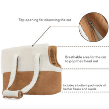 Load image into Gallery viewer, Fleece &amp; Suede Cat Carrier | MissyMoMo
