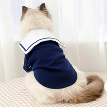 Load image into Gallery viewer, Cat in Sailor Shirt | Cat Clothes | MissyMoMo
