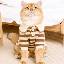 Load image into Gallery viewer, Cat in Brown Striped Shirt | MissyMoMo

