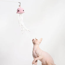 Load image into Gallery viewer, Cat Reaching for Jellyfish Cat Teaser Wand | Interactive Cat Toys | MissyMoMo
