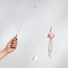 Load image into Gallery viewer, Flexible Jellyfish Cat Teaser Wand in Use | Interactive Cat Toys | MissyMoMo
