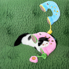 Load image into Gallery viewer, Cat Sleeping on Pink Plush Pillow Cat Toy | Cat Toys | MissyMoMo
