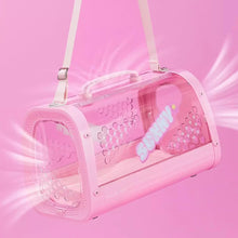 Load image into Gallery viewer, Breathability of KittyMoMo Pink Clear Hard Cat Carrier | MissyMoMo
