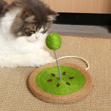 Load image into Gallery viewer, Cat Playing with Kiwi Sisal Scratcher with Sisal Spring Ball | Interactive Cat Toys | MissyMoMo
