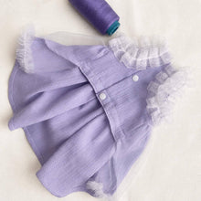 Load image into Gallery viewer, Lavender Cat Dress with Ruffled Lace Trim | MissyMoMo
