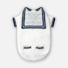 Load image into Gallery viewer, White Sailor Cat Cardigan | Nautical Cat Sweater | MissyMoMo
