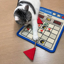 Load image into Gallery viewer, Cat Pawing at Red Flag Toy Beside Minesweeper Cat Scratcher | Cute Cat Toys | MissyMoMo
