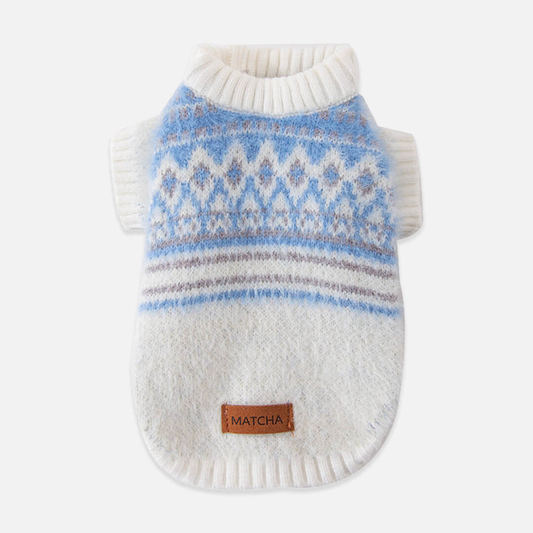 Missy Blue Fair Isle Sweater for Cats & Kittens | MissyMoMo