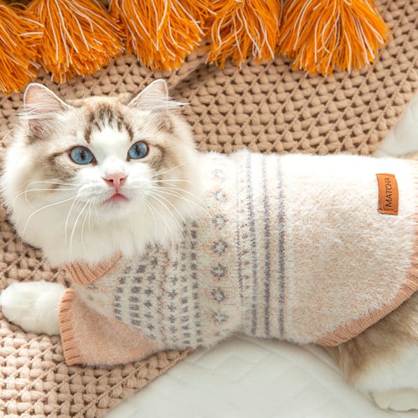 Cat in Khaki Winter Isle Fair Sweater | MissyMoMo