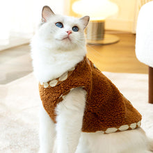 Load image into Gallery viewer, Cat in Brown Fleece Vest | MissyMoMo
