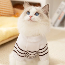 Load image into Gallery viewer, Cat in White Striped Sweater | MissyMoMo
