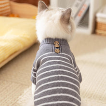 Load image into Gallery viewer, Cat in Gray Striped Sweater | MissyMoMo
