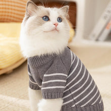 Load image into Gallery viewer, Cat in Gray Striped Sweater | MissyMoMo
