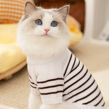 Load image into Gallery viewer, Cat in White Striped Sweater | MissyMoMo
