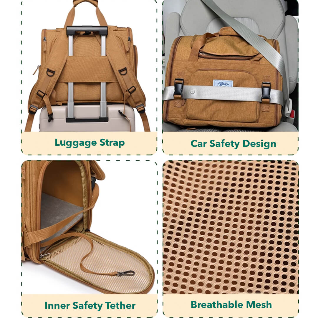 Mocha Expandable Cat Backpack | MissyMoMo