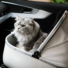 Load image into Gallery viewer, Cat Sitting in White Cat Car Carrier | MissyMoMo
