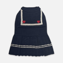 Load image into Gallery viewer, Noelle Cat Dress | Navy Knit Dress for Cats | MissyMoMo
