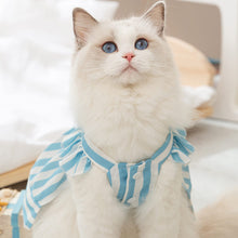 Load image into Gallery viewer, Cat in Summer Striped Dress | Blue Dress for Pets | MissyMoMo

