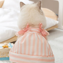 Load image into Gallery viewer, Cat in Summer Striped Dress | Pink Dress for Pets | MissyMoMo
