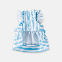 Load image into Gallery viewer, Summer Striped Dress for Cats | Blue Dress for Pets | MissyMoMo
