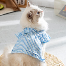 Load image into Gallery viewer, Cat in Blue Summer Striped Vest | MissyMoMo
