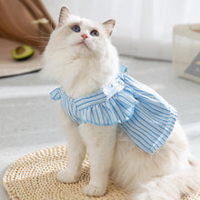 Load image into Gallery viewer, Cat in Blue Summer Striped Vest | MissyMoMo
