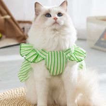 Load image into Gallery viewer, Cat in Green Summer Striped Vest | MissyMoMo
